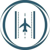 Plane on Runway Vector Icon