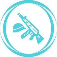 Gun and Helmet Vector Icon