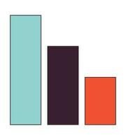 Column graph flat line color isolated vector object. Bar graphs. Data visualization. Statistics. Editable clip art image on white background. Simple outline cartoon spot illustration for web design