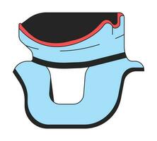 cervical collar plano línea color aislado vector objeto. roto cuello vendaje. editable acortar Arte imagen en blanco antecedentes. sencillo contorno dibujos animados Mancha ilustración para web diseño