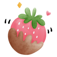 cute strawberry watercolor png