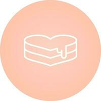 Heart-shaped cake Vector Icon