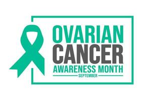 September is National Ovarian Cancer Awareness Month background template. Holiday concept. background, banner, placard, card, and poster design template with text inscription and standard color. vector