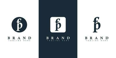 Modern and simple Lowercase FP Letter Logo, suitable for any business with FP or PF initials. vector