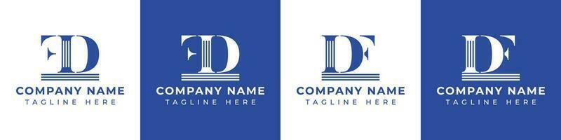 Letter DF and FD Pillar logo, suitable for business with FD or DF related to Pillar vector