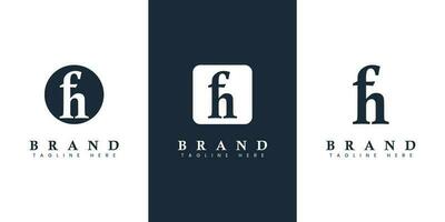 Modern and simple Lowercase FH Letter Logo, suitable for any business with FH or HF initials. vector