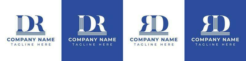 Letter DR and RD Pillar logo, suitable for business with RD or DR related to Pillar. vector