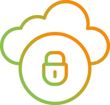 icono de vector de seguridad en la nube