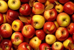 Apples. Natural colorful background. AI generated photo