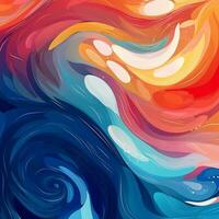 The raging ocean at sunset, abstract background. Colorful pattern for printing on fabric or paper, playlist cover. AI generated photo