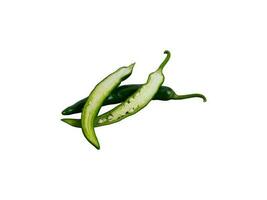 Green Chili Pepper Isolated on White Background photo