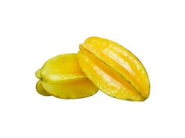 Organic Star Fruit Isolated on White Background photo