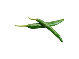 Green Chili Pepper Isolated on White Background photo