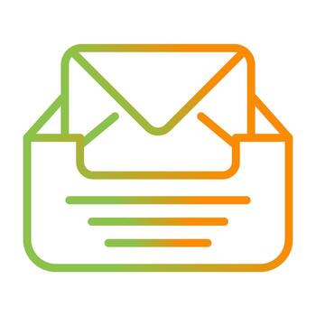 Inbox with envelope Vector Icon