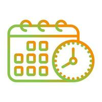 Calendar with clock Vector Icon