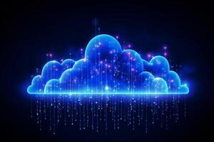 Cloud computing concept illustration, abstract cloud connection technology background, photo
