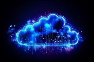 Cloud computing concept illustration, abstract cloud connection technology background, photo