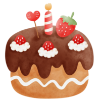 aniversário bolo aguarela png