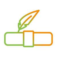 Quill pen with scroll Vector Icon