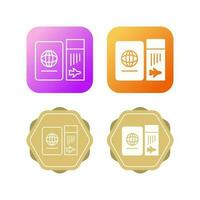 Ticket and Passport Vector Icon