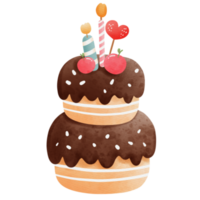 Geburtstag Kuchen Aquarell png