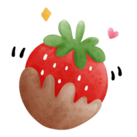 cute strawberry watercolor png