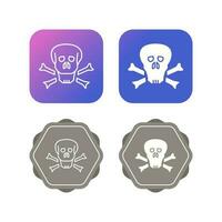 icono de vector de calavera pirata