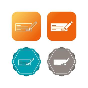 Write Cheque Vector Icon