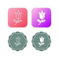 Flower with leaves Vector Icon