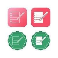 Notebook and Pen Vector Icon