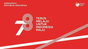78 years of Indonesian Independence Day. Independence day animated illustration video