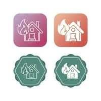 House On Fire Vector Icon