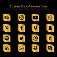 Golden Social Media icon vector