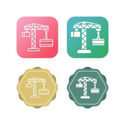 Crane Lifting Vector Icon