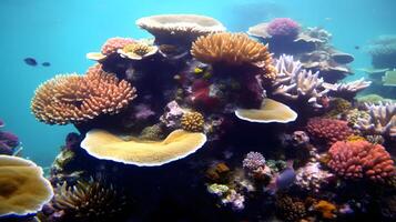 Coral reef in the underwater world. Marine life. Sea creatures. photo