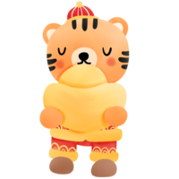 schattig Chinese tijger png