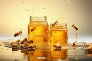 Honey jar background photo