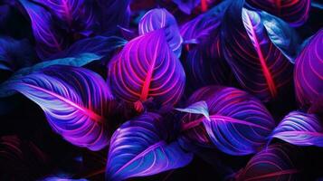 Vivid fluorescent leaves background photo