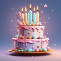 dibujos animados 3d cumpleaños pastel foto