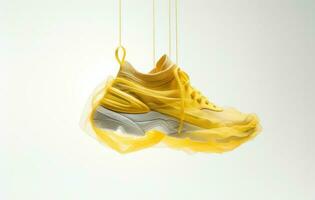 Yellow sport shoes photo