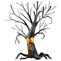 Spooky tree watercolor png