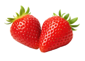 Two strawberries isolated png