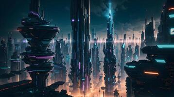 Dive into a futuristic cyberpunk cityscape in this captivating 4K anime  wallpaper 26481313 Stock Photo at Vecteezy