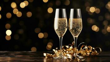 Champagne new year art background photo