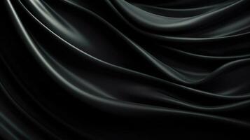 Abstract black background luxury cloth or liquid wave or wavy folds of grunge silk texture satin velvet material copy space photo