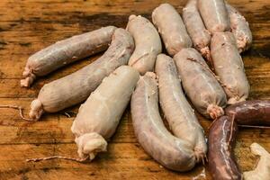 Homemade sausages, traditional cuisine, Argentina photo