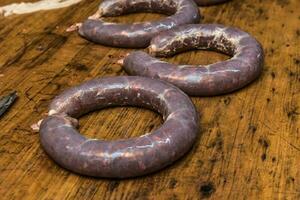 Homemade sausages, traditional cuisine, Argentina photo