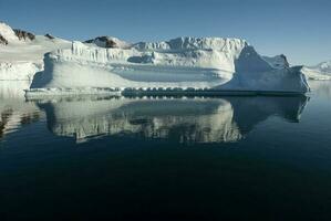 Floating icebergs in Paradise Bay, Antartica. photo