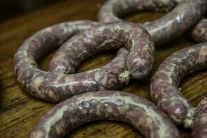 Homemade sausages, traditional cuisine, Argentina photo