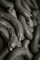 Handmade sausage preparation, Argentine tradition, Pampas, Patagonia photo